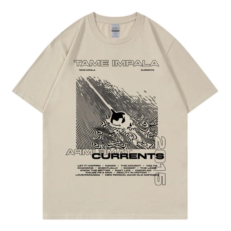 

Tame Impala Currents Графічні Футболки Чоловіки Жінки Хіп-Хоп Рок Футболки З Коротким Рукавом Модні Повсякденні 100% Бавовняні Футболки Streetwear L