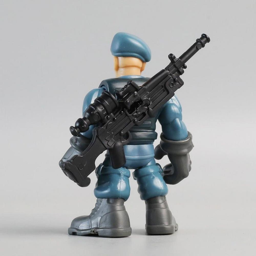 6Pcs/Set Q Version Warrior Elite Force Military Action Figure Toys 8cm Terrorist SWAT Team Soldiers for Children Playing Gift