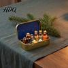 Sunday School Teacher Gifts Mini Christmas Nativity Set In Tin Box Hand-Painted Resin Miniature Bethlehem Ornaments Holy Family Figurines