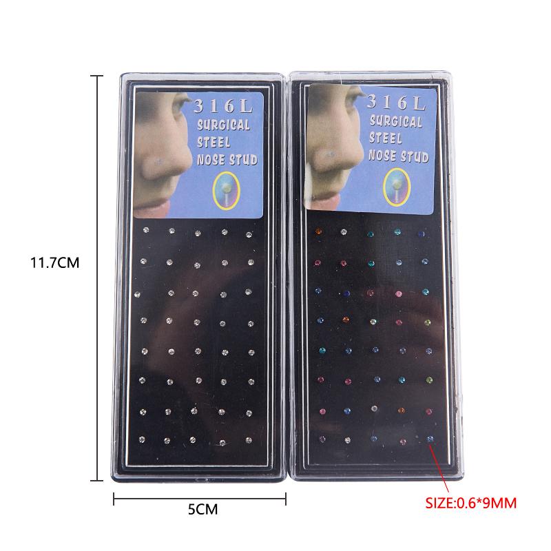 60 szt. prostych kolczyków do nosa zakrzywionych zestaw kolczyków do nosa zestaw kolczyków do nosa zagiętych