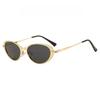 Fashion Retro Metal Frame Oval Sunglasses Women's INS Style Outdoor UV Protection Sun Glasses UV400 Shades Men's Goggles
