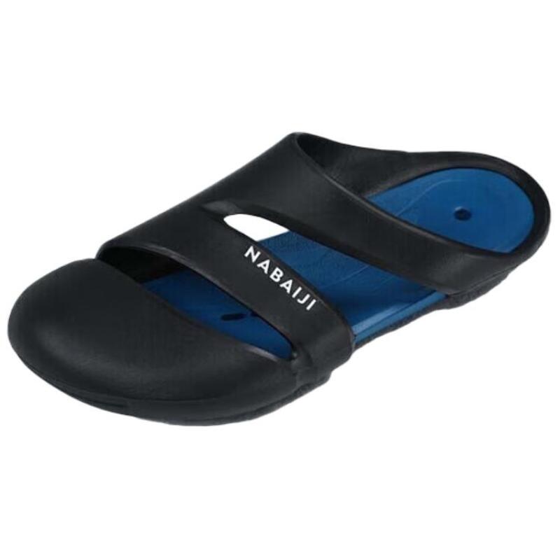 DECATHLON CLOG 500 Comfortable Anti-Abrasion Non-Slip Pool Toe Slippers Unisex Jet Black Blue