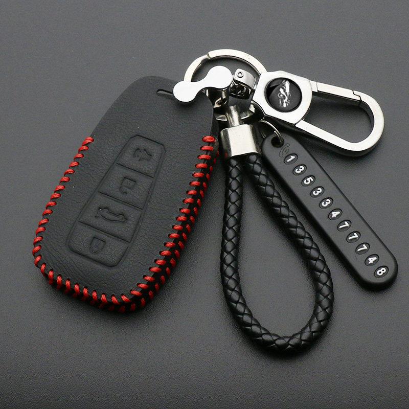Leather car key case For Geely Atlas SUV Boyue borui Coolray Emgrand NL3 EX7 X7 EC7 GX7 EC715 RV EC718 GT GE SC6 GC9 key cover