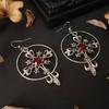 Retro Water Drop Ruby Earrings - European & American Fashion Statement Earrings