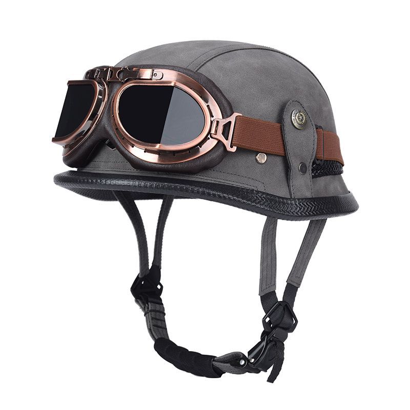 Pedal German Helmet Cruise Vintage Half Helmet Harley Men Motorcycle Helmet Locomotive Scaler Helmet Soldier Helmet Leather Helmet