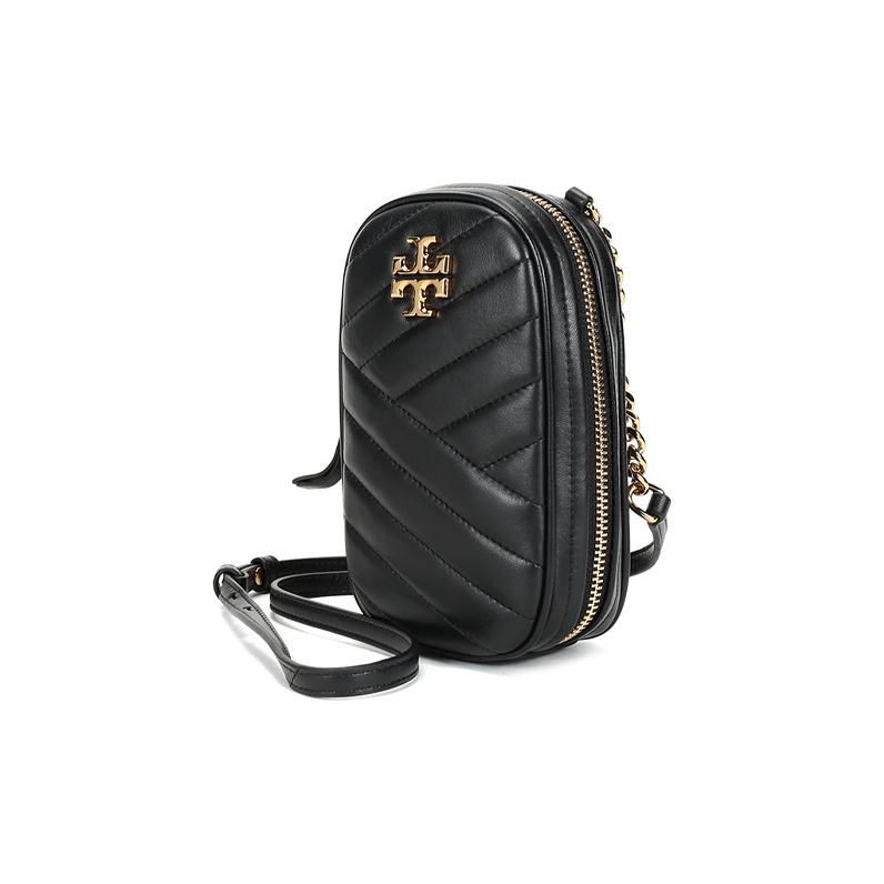 Tory Burch Kira Logo Lambskin Shoulder Crossbody Phone Bag Small Women Bags Black 73515-001
