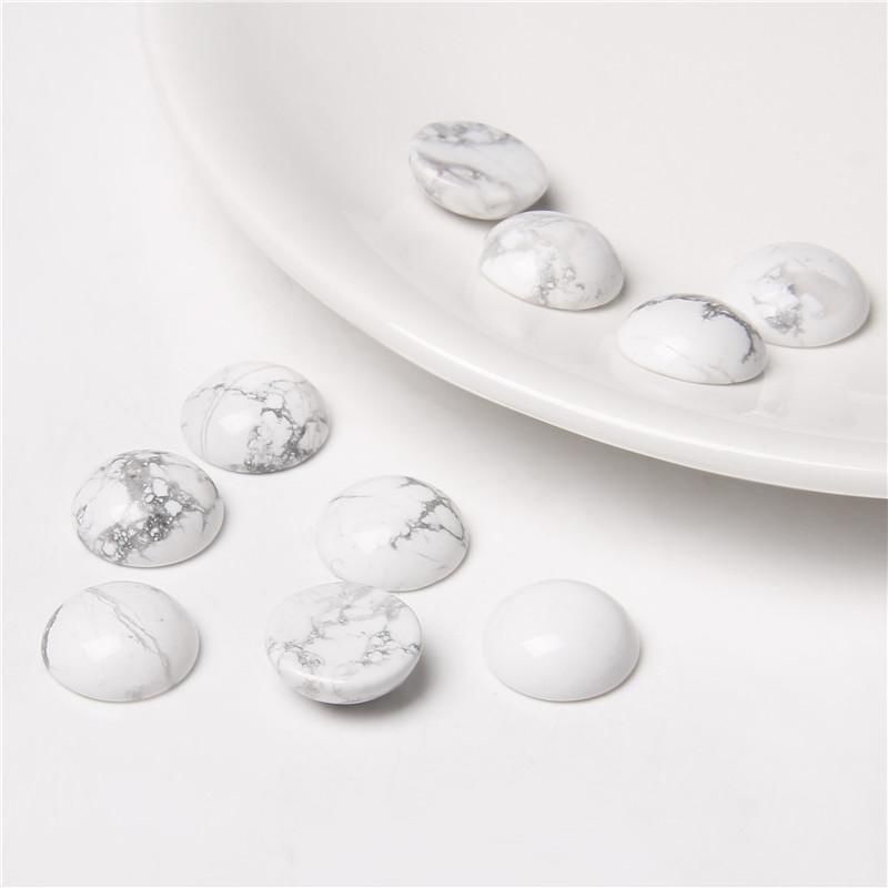 4-14MM 10pcs/lot Round Natural Stone Cabochon Beads Loose Gem Cabochon DIY Ring Pendants Necklace Accessories Needlework 4mm