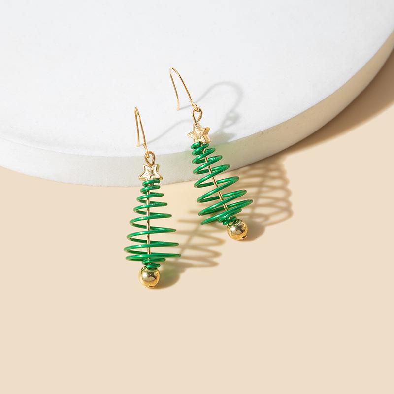 

Серьги в стиле минимализма «Дерево и весна», креативные подвески для ушей на осень и зиму с выемками, уникальные и высококачественные серьги зелёный