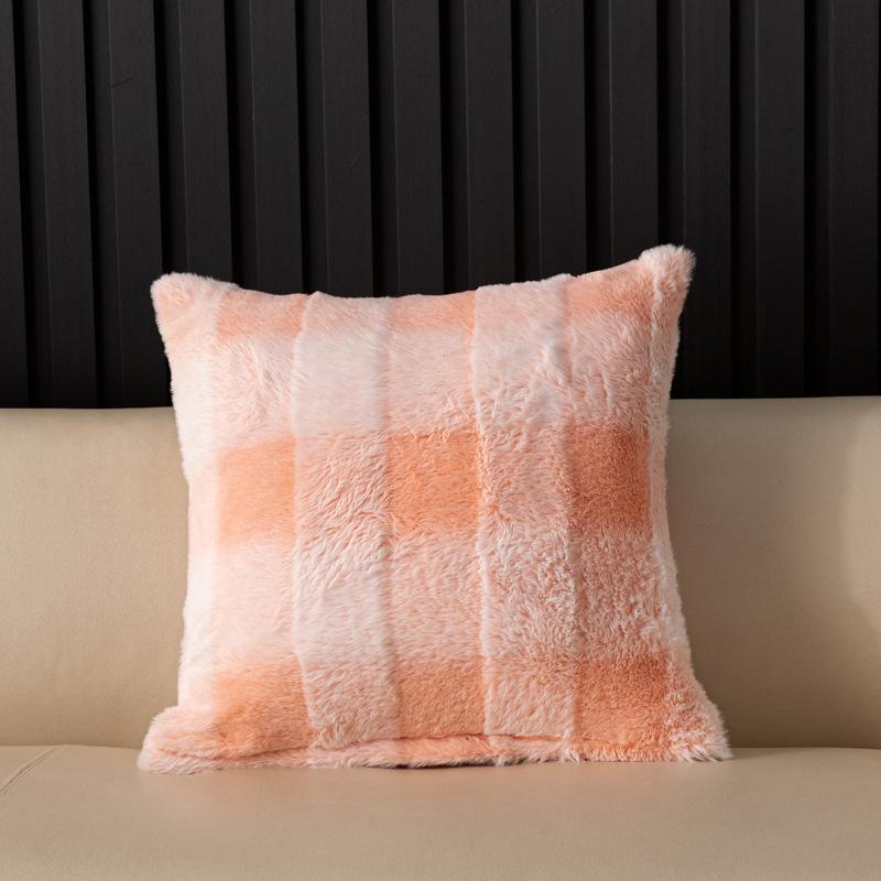 45x45cm Autumn and Winter Plain Pillowcase Cojines Rabbit Plush Double-Sided Velvet Headboard Pillow Cushion Cover Decor Home