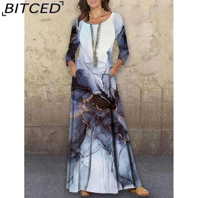 Moda feminina outono inverno manga comprida gola redonda vestidos casuais