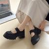 Punk Square Heels Women's Platform Mary Jane Shoes Woman  Trend Spring Summer Black Gothic Cute Casual Pumps