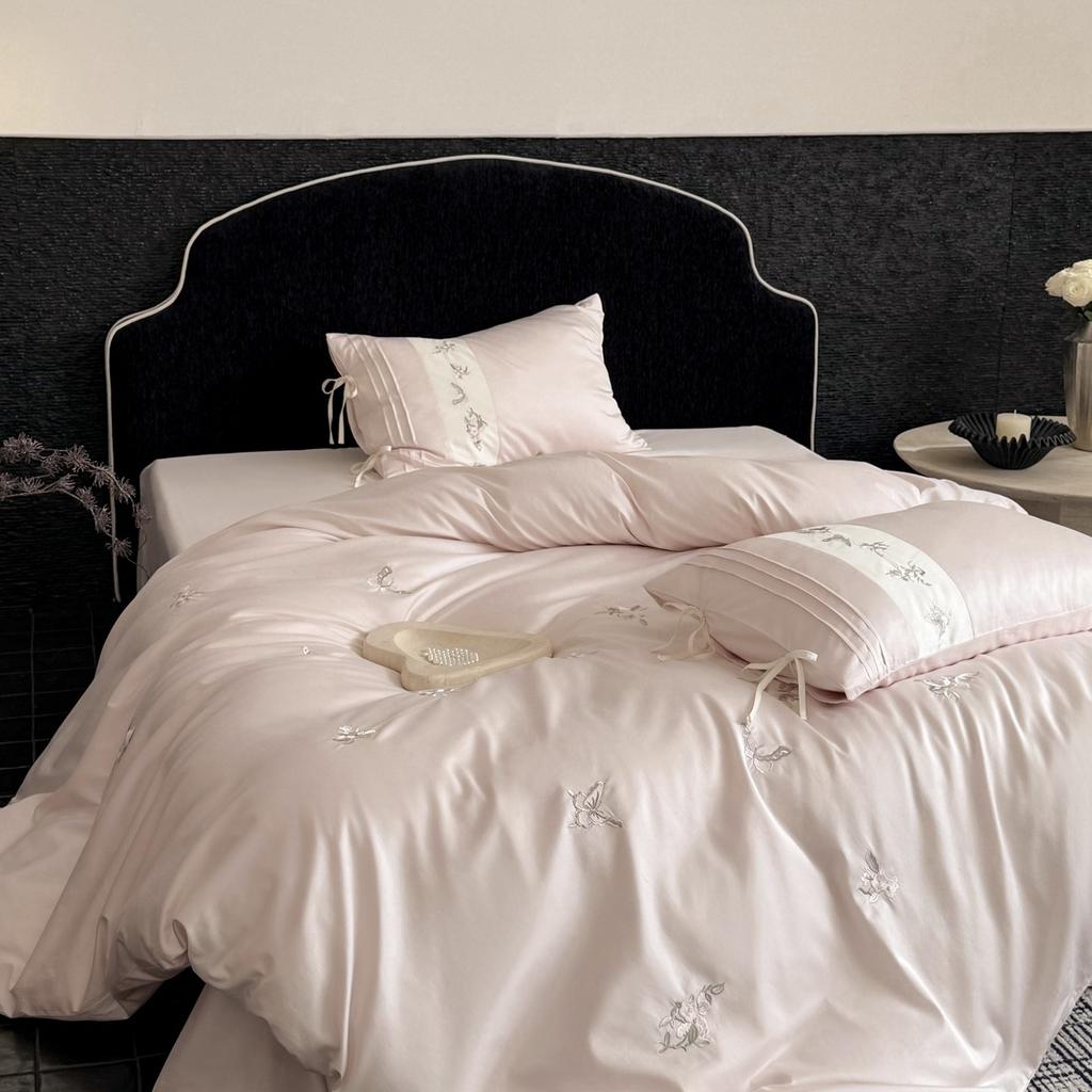 French Princess Style 100S Long-Staple Cotton Four-Piece Girl Heart Romantic Stamen Embroidered Bed Sheet Quilt Cover Bedding