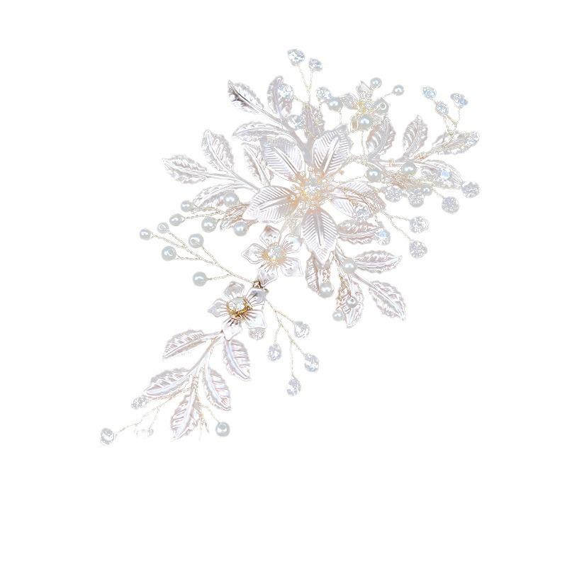 Handmade Bridal Flower Hair Clip – European & American Style Alloy Hairpin for Wedding & Banquet Updo