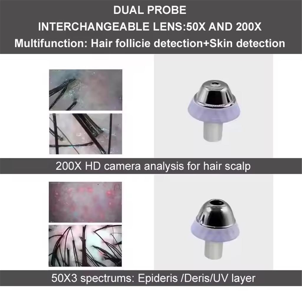 Professional Skin Hair Detector Scalp Hair Follicle Moisture Skin Pores Pigment Magnifying Analyzer Skin Pigment Tester 11 Inch