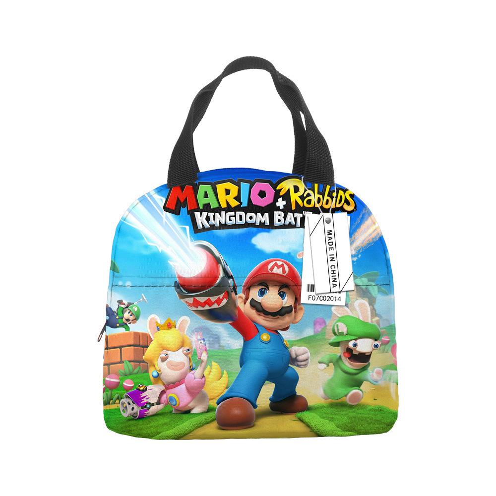Mario Portable Bento Bag Lunch Box Bag Student Children'S Meal Bag Lunch Box Bag Bento Bag Aluminum Foil Lunch Bag Thermal Insulation
