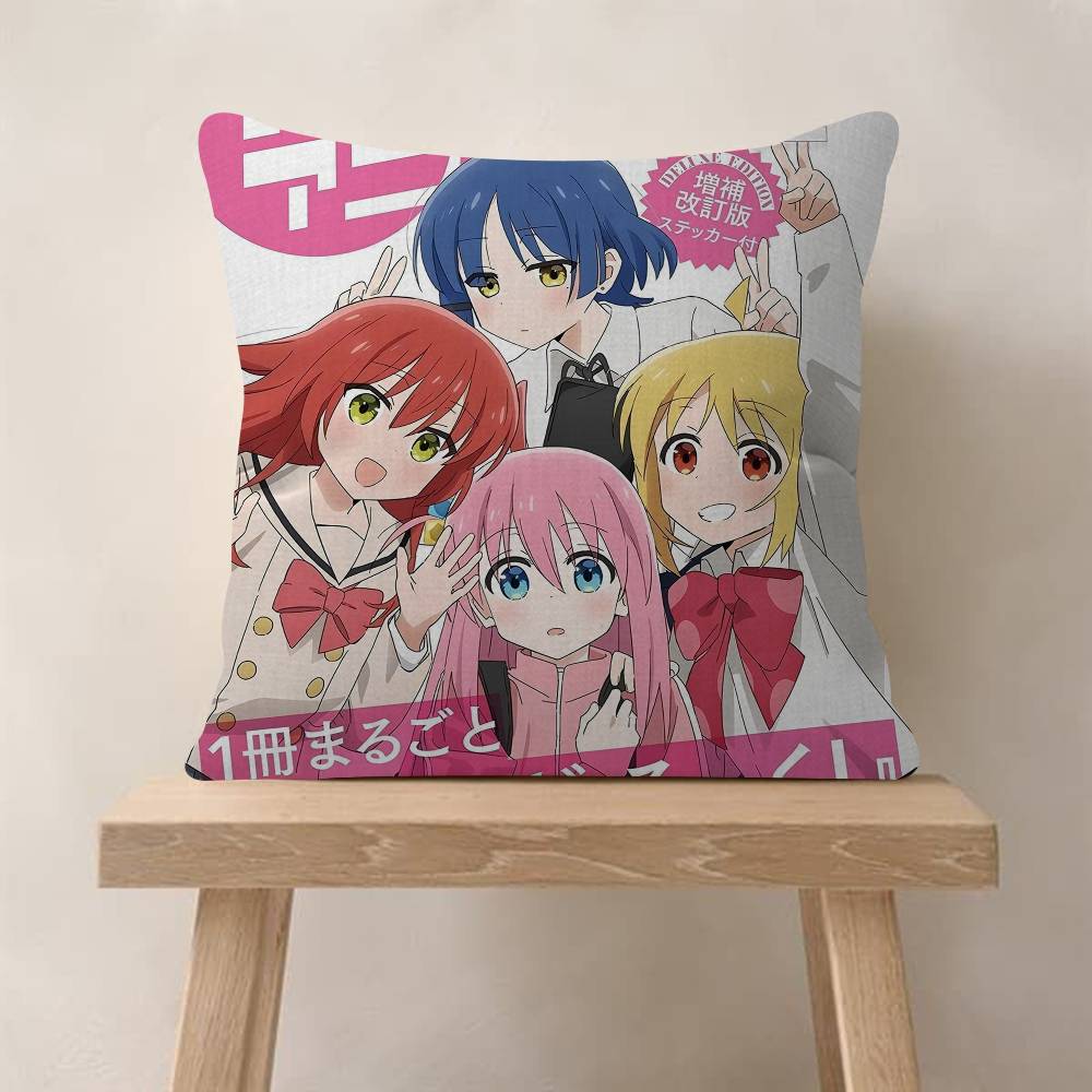 Pop Anime Bocchi The RRock Cushion Cover Pillow Cover Decor Pillowcase Printed Cushion Case For Couch