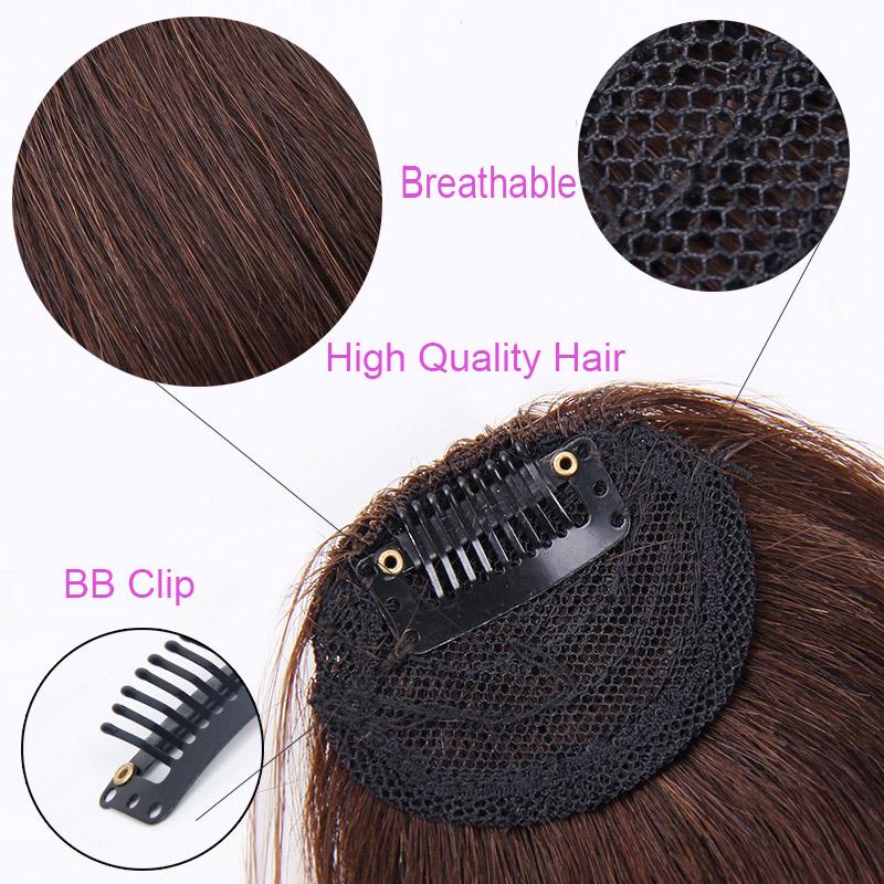NICENEEDED Clip-On Pony – 2 Stück, Braun, Gewellt/lockig, Langer Seitenpony Als Haarteil Für Schnelle Frisurwechsel