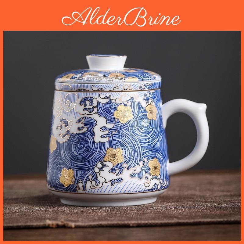 Color Coffee Creative Enamel Mugs Handmade Ceramic Teacups Porcelain High Quality Tea Cup With Cover And Filter Tea Ceremony