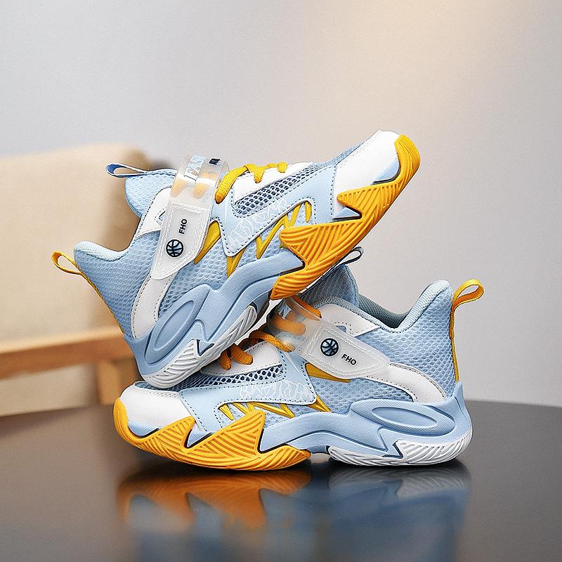Sommer Kinder Basketball Sportschuhe neu Mittelschulkinder Grundschuljungen spielen Mesh professionelle Trainingsschuhe