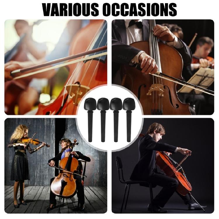 Practical Ebony Tuning Pegs Not Drilling Design for Convenient Replacement and Better Sound Suitable for Most Cellos