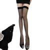 Internet celebrity with red-trimmed black stockings Seamless thigh-high stockings, thin black silk, pure desire, long over-the-knee socks for women