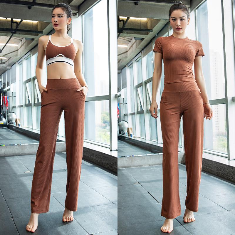 Women's Slim Fit Short Sleeve Yoga Suit - Skin-Friendly, Waist-Cinched, Quick-Drying Sportswear for Summer Fitness