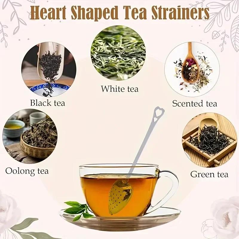 Stainless Steel Handle Heart-shaped Tea Ball Tea Infuser Strainers Filters Tea Interval Diffuse Kitchen Accessories