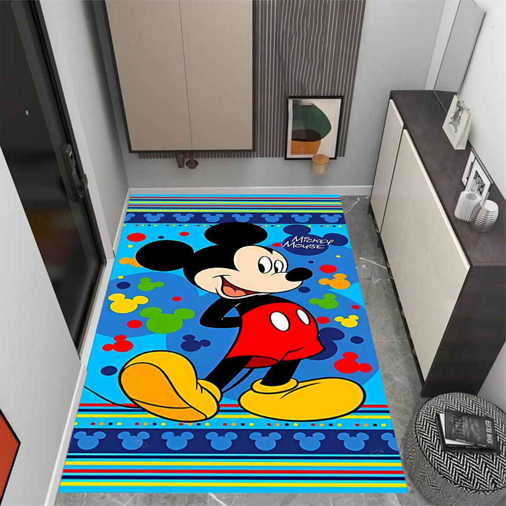 Mickey Mouse Adventure Disney Cartoon Theme Anti-Slip Rug - Polyester, Home Decor, Suitable for Bedrooms, Living Rooms, Doorways, and Studios