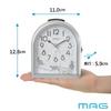 MAG Alarm Clock, Table Clock, Analog, Cat Design, Cute Animal, Children's, Silent, Continuous Second Hand, Electronic Alarm, Snooze, Light, Silver,