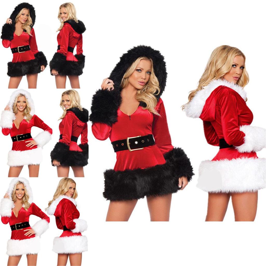 Elegant Women Deluxe Mrs Santa Claus Christmas Fancy Dress Outfit For Holiday Joy