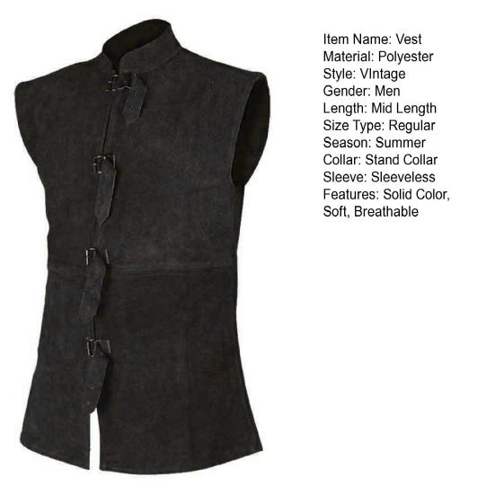 Herren Weste Vintage Mittelalter Renaissance Gentleman Satge Performance Ärmellos Einfarbig Stehkragen Rollenspiel Cosplay Kostüm