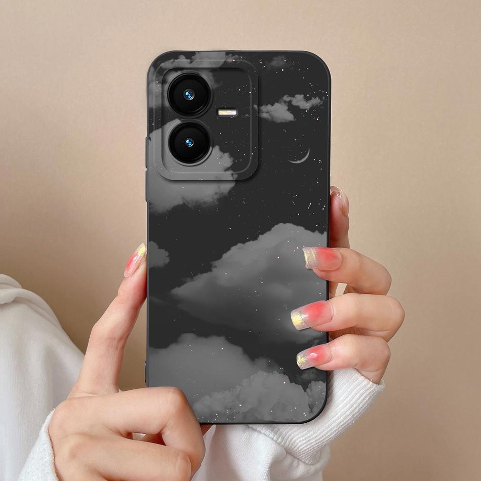 Case For Vivo Y22 Y22S Cover Camera Lens Protector For Vivo Y 22 Soft Liquid Silicone Cartoon Phone Back Covers For Women Man