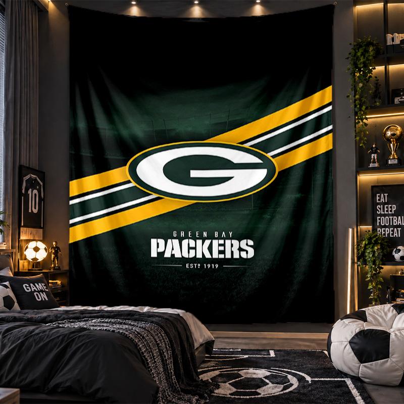 Wall Hanging Tapestry Green Bay Packers Print Cloth for Living Room Bedroom Home Decor