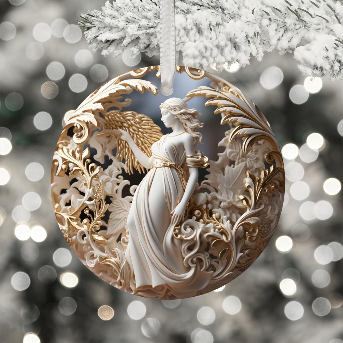 

Acrylic Angel Hanging Decoration European Embossed Style Christmas Tree Hanging Car Interior Decoration Christmas Decoration