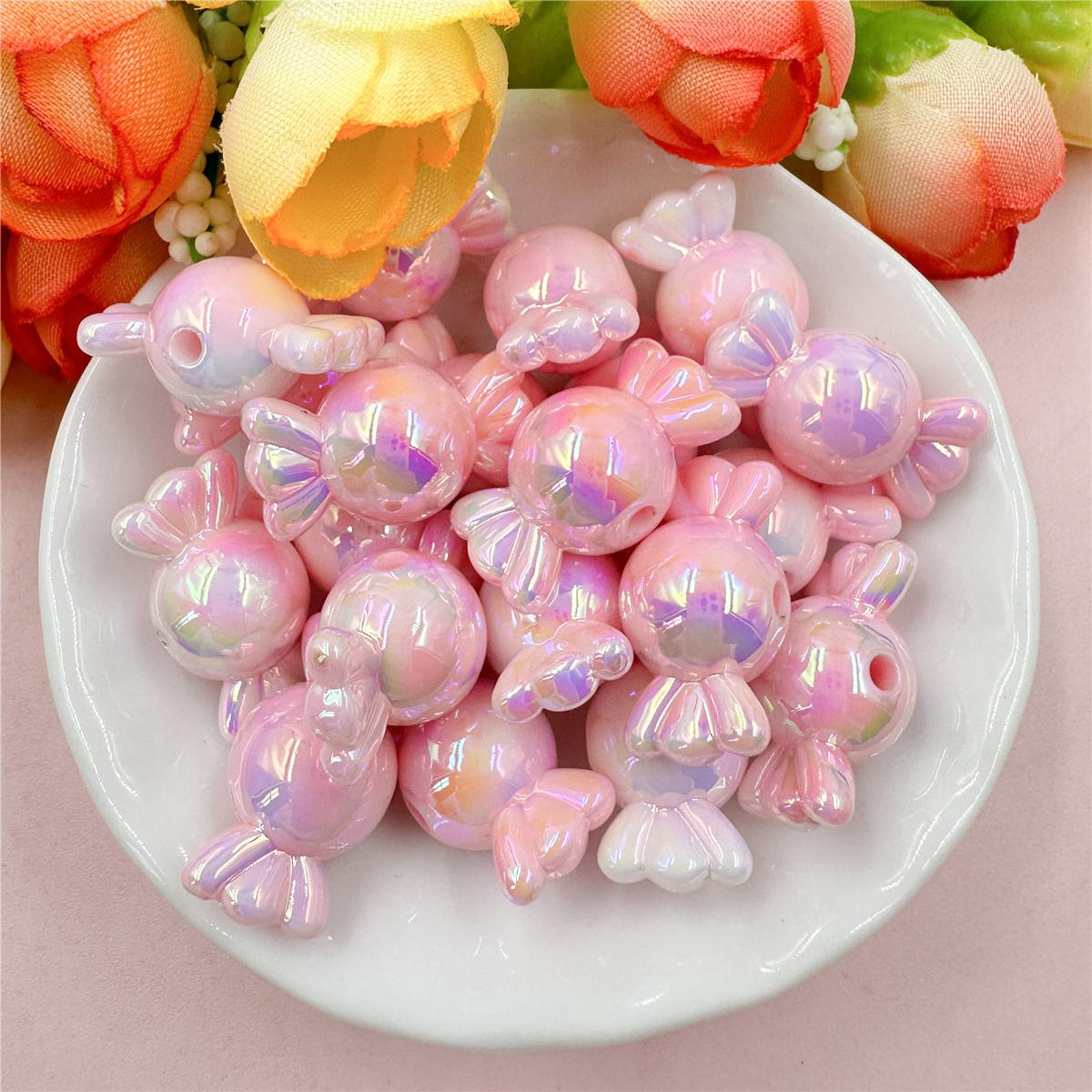 

20 шт., цветные бусины с акриловым покрытием, 11,2*21,4 мм, свободные бусины в форме конфет для изготовления браслетов и сережек, аксессуары для ювелирных изделий своими руками, материалы из бисера, ювелирные изделия розовый