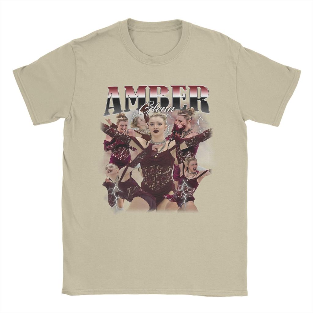 Amber Glenn Figure Ice Skating Merch Unisex T Shirts Pure Cotton Tee Graphic Tshirt Clothing