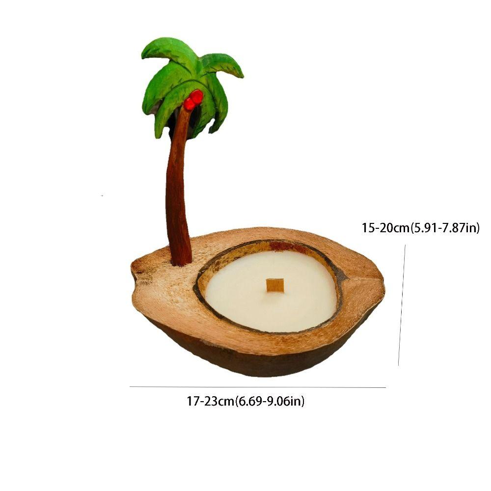 Wax Free Boat-shaped Coconut Shell Holder Natural Incense Holder Candlestick Hotel