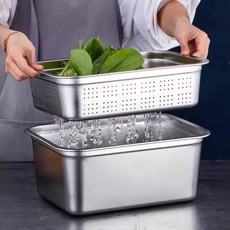 Handun Stainless Steel Rectangular Perforated Tray