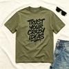 Spray Paint Lettering Trust Your Crazy Ideas Quote Print Loose Pure Cotton Tshirt Unisex Youth Outdoor Hip Hop Casual Top
