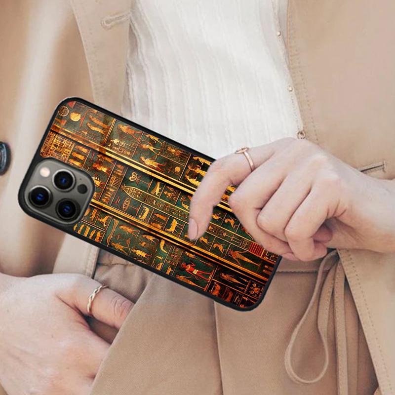 

Egyptian Faience Hieroglyphics Magnetic Phone Case For APPLE iPhone 17 Air 16 14 13 12 Pro Max 15 Plus Charge MagSafe Cover iPhone 13mini