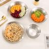 4PCS/SET Stainless Steel Outdoor Dining Plate Bowl Korean Style Dessert Plate  Restaurant