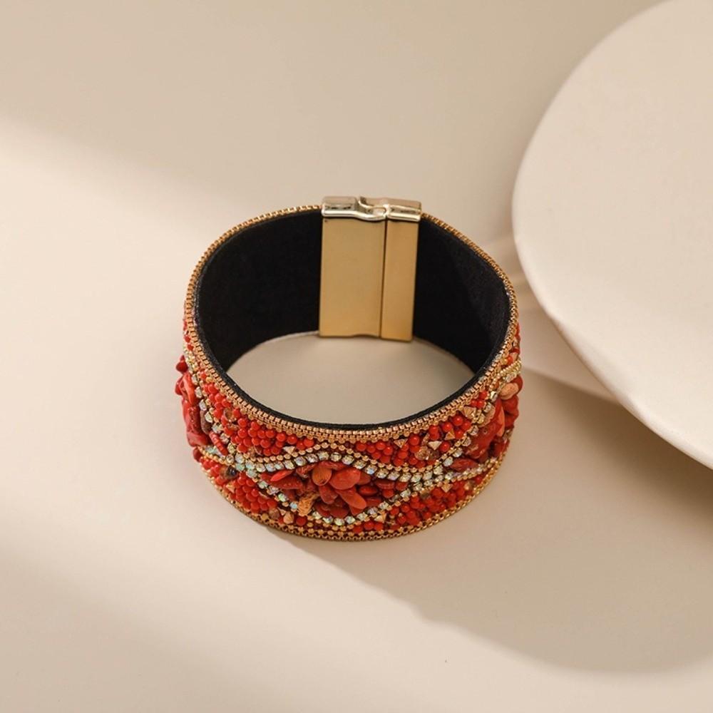 Magnetic Closure Rhinestone Bracelet Turquoise Color Charm Bracelet Women Ladies