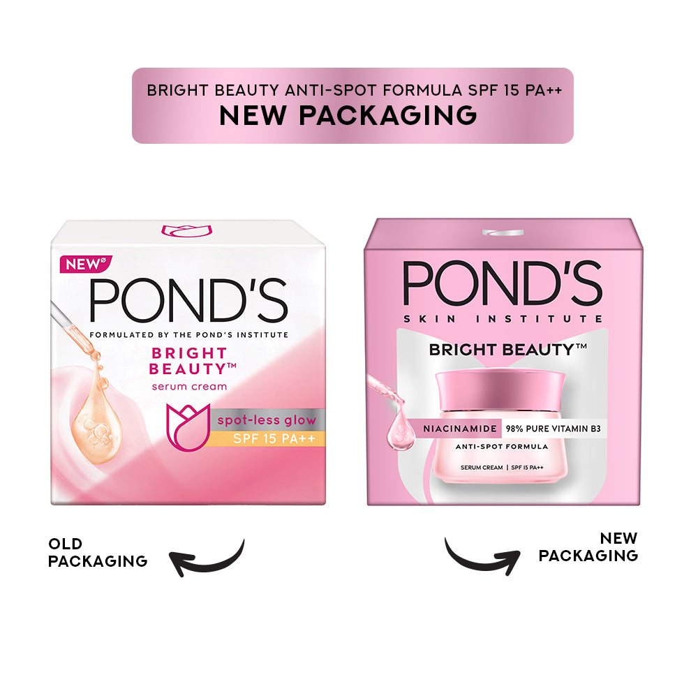 POND'S Bright Beauty Anti-Spot Serum Cream with Niacinamide and SPF 15 PA++, 35g Skin Brightening Moisturizer