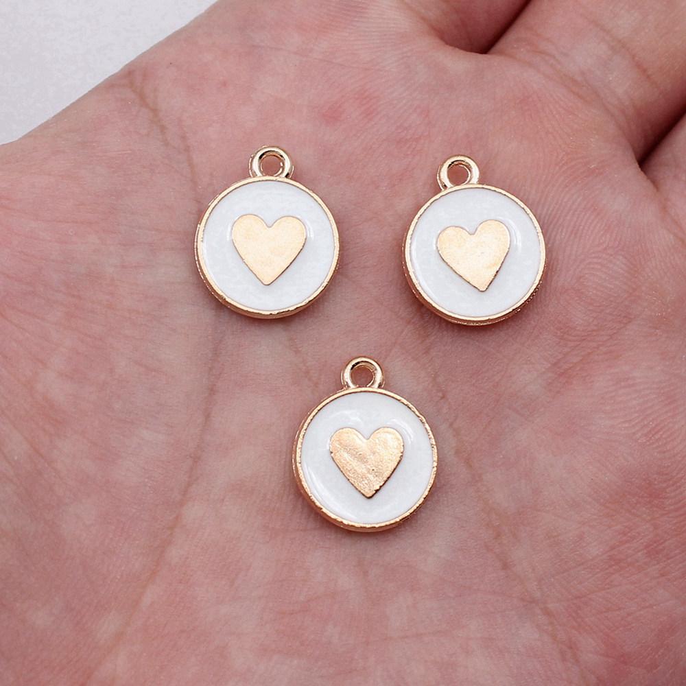 Charms Heart Enamel Pendants Wedding Jewelry Findings QC066