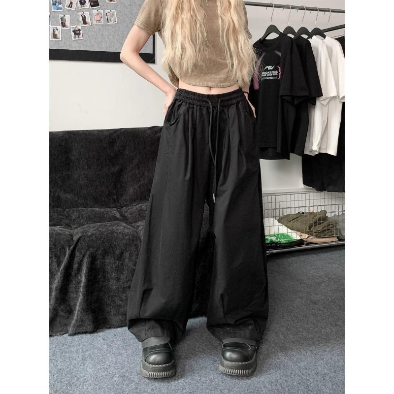 Women's Oversized Wide Leg Cargo Pants Casual High Waist Baggy Trousers with Drawstring