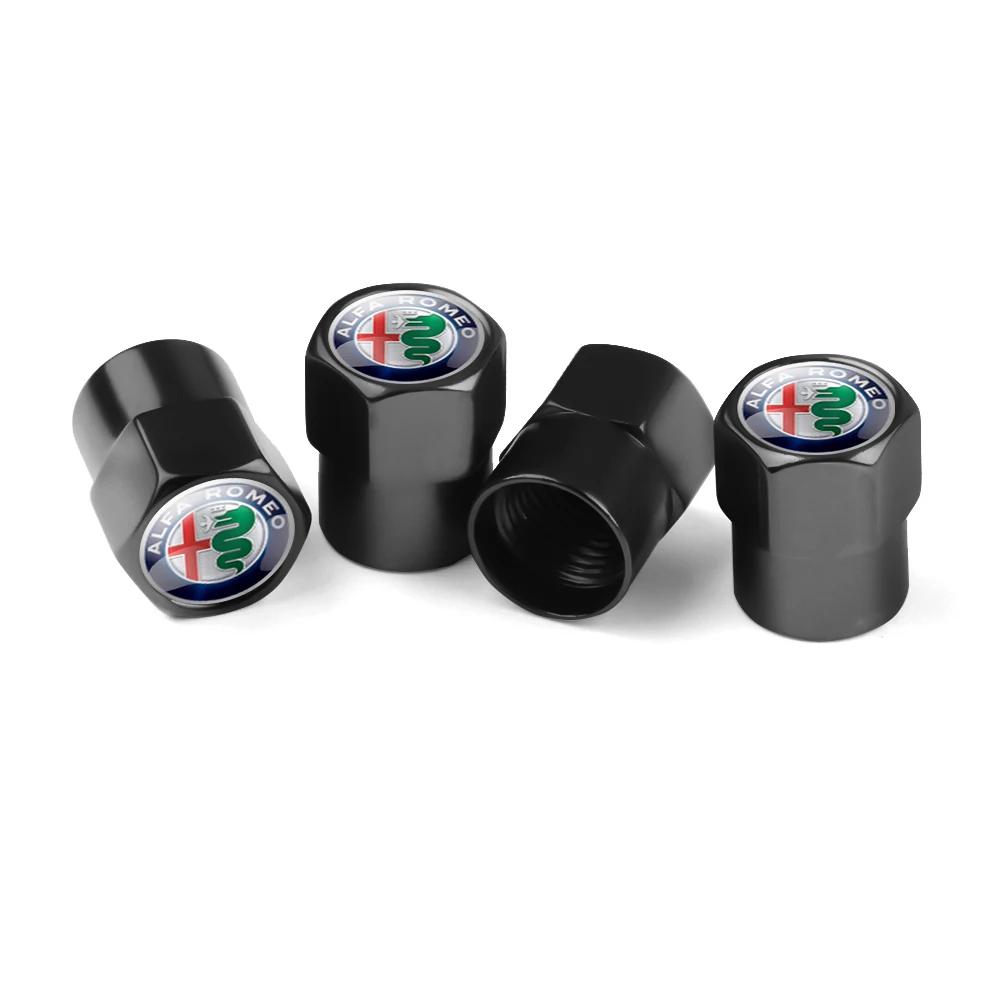 Autoaufkleber Für Alfa Romeo 4 STÜCK Aluminium Auto Plakette Rad Reifen Luftventilkappen Schaftabdeckung Für Alfa Romeo Sportiva Stelvio Giuli
