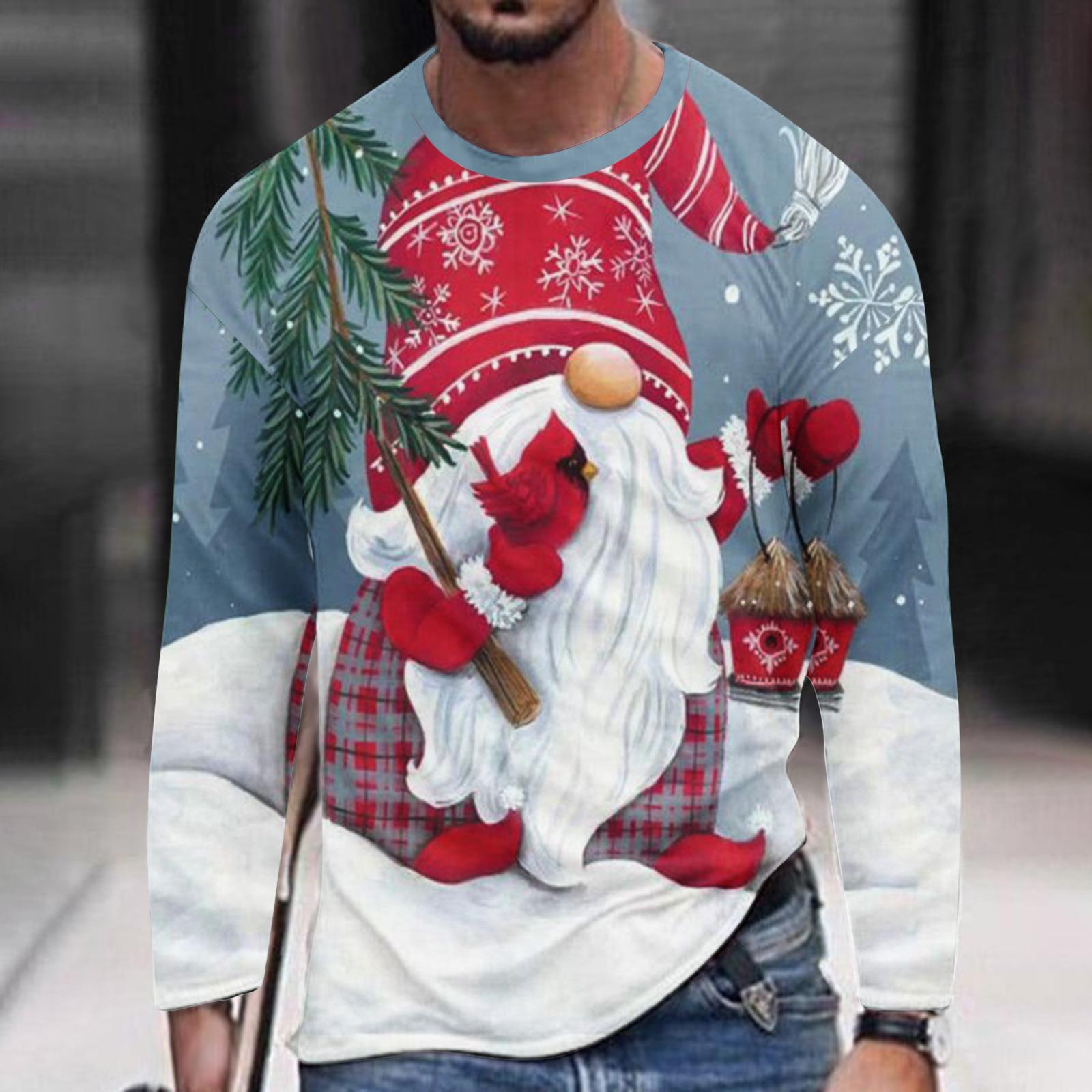 

женская футболка с круглым вырезом, длинным рукавом и 3D-принтом 5XL