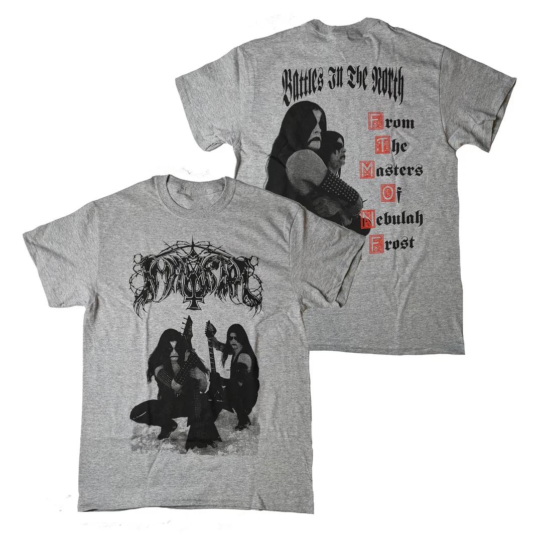 Men s and Women s T-shirts NEW Immortal Band Battles In The North Cotton Sport Grey S