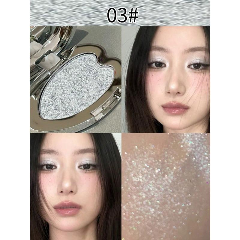 Metallic Glitter Heart Single-Color Eyeshadow Palette, Waterproof Sweat-Proof For Music Stage Performances, Halloween Parties Eye Shadow Palette