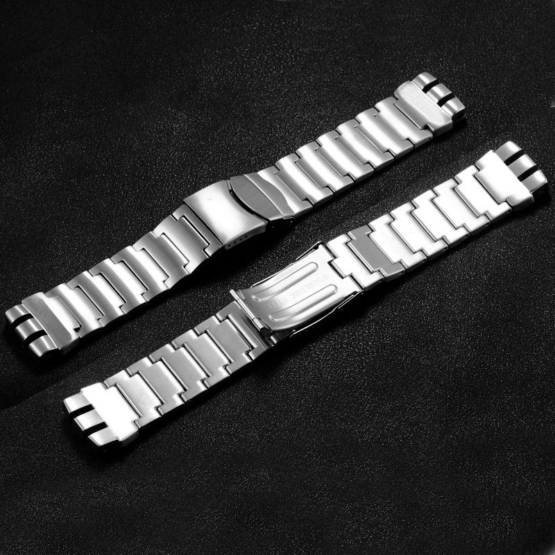 23mm316 Massives Edelstahl-Uhrenarmband Für Swatch YCS YAS YGS IRONY Armband Metall-Armband Silber Schwarz Armbänder